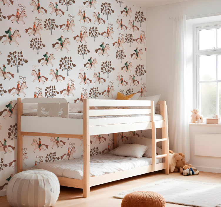 Tapete za zid Konji jahanje u šumi - TenStickers