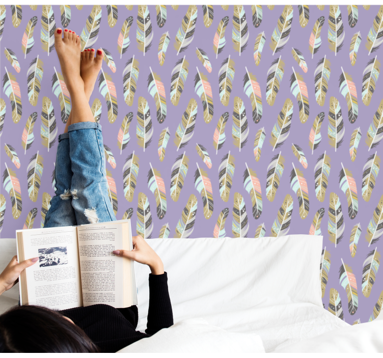 Tapete za zid Lišće pernate šare - TenStickers