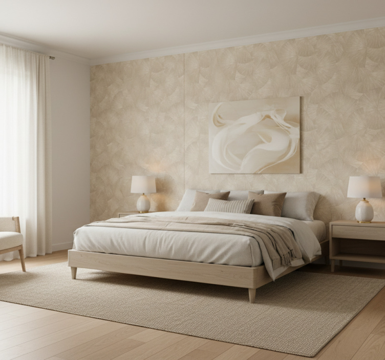 Tapete za zid lišće u chic bež apstraktnom uzorku - TenStickers