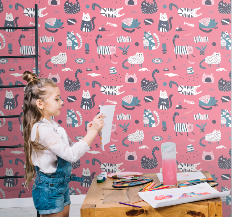 Tapete za zid Mačke ilustracija razigranih mačaka - TenStickers