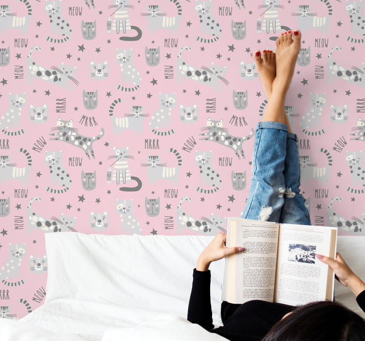 Tapete za zid Mačke mačje vrijeme za igru - TenStickers