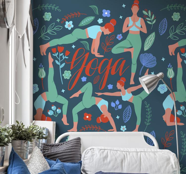 Tapete za zid Priroda ilustracija joga poza - TenStickers