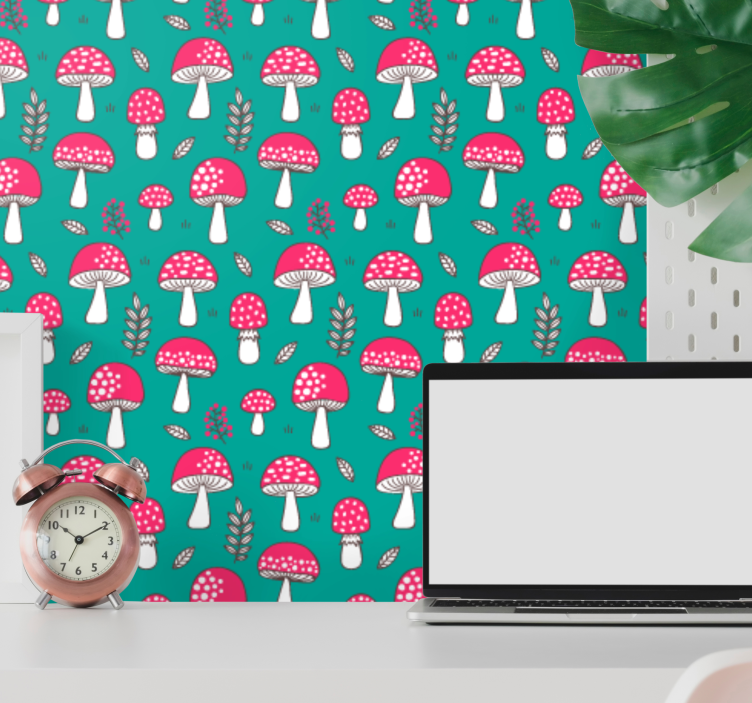 Tapete za zid Priroda uzorak šumskih gljiva - TenStickers