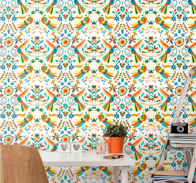 Tapete za zid Ptice tradicionalni uzorak - TenStickers