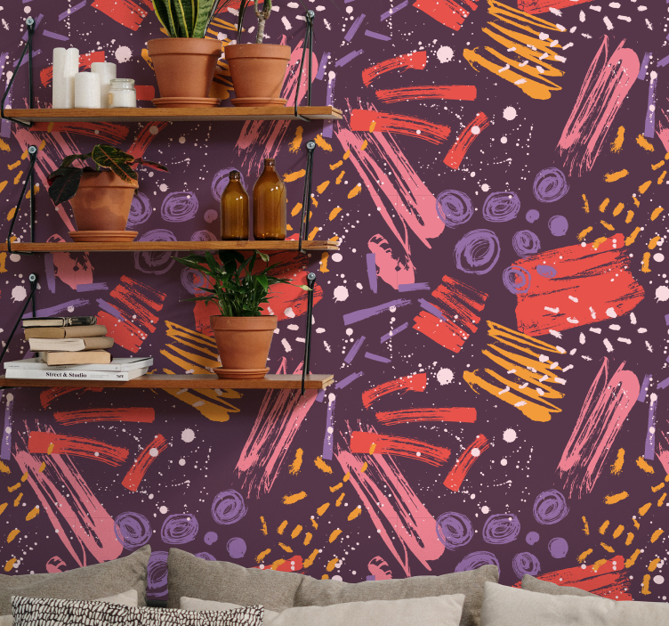 Tapete za zid Sažetak izražajni potezi kistom - TenStickers