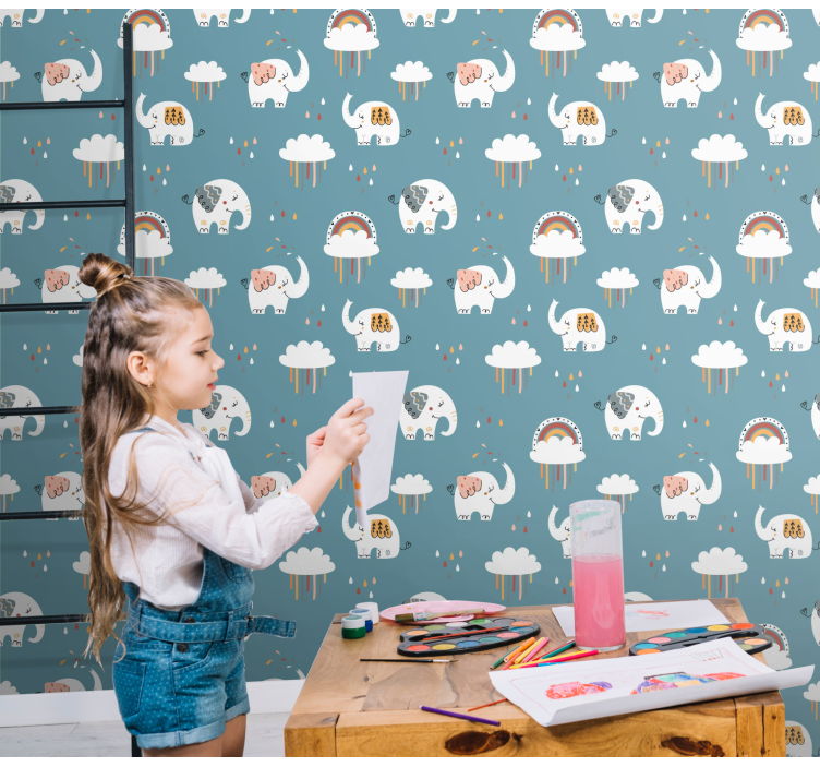 Tapete za zid Slon razigrana parada slonova - TenStickers