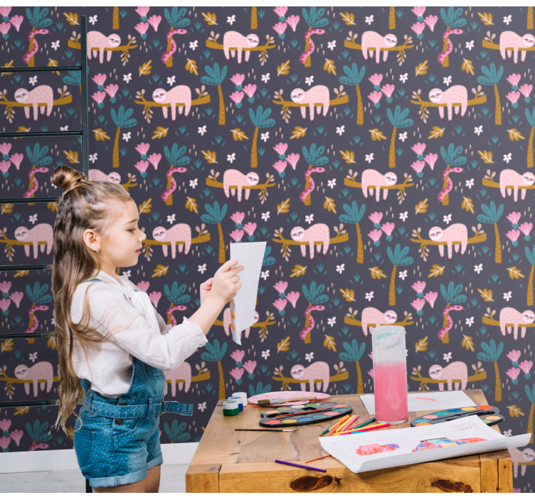 Tapete sa životinjama ružičasti ljenjivci - TenStickers