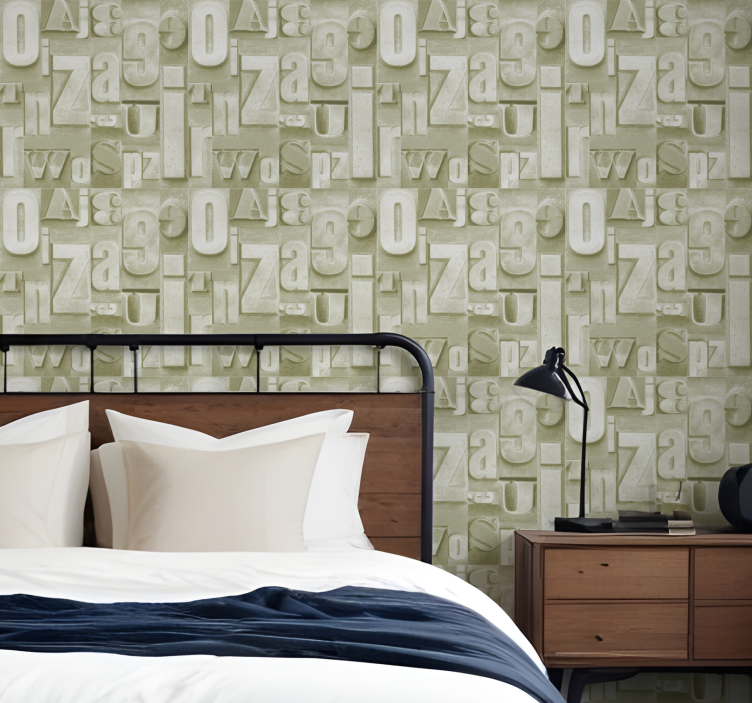 Tapete za zid Utiskivanje slova 3d industrijski stil - TenStickers