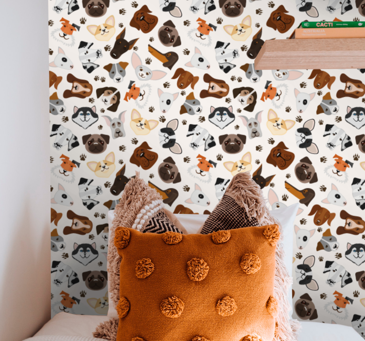 Tapete za zid pas ilustracije razigranih pasa - TenStickers