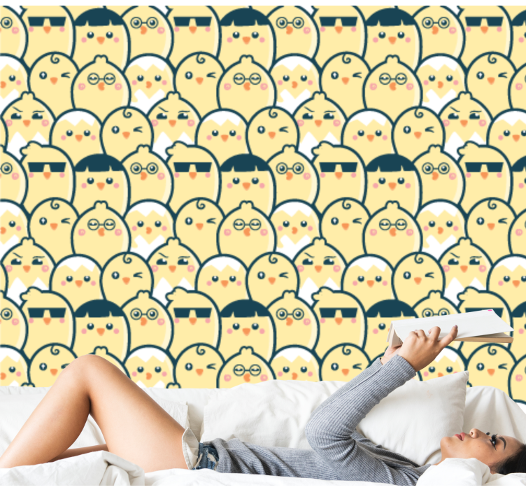 Tapete za zid  životinjske slatki uzorak sova - TenStickers