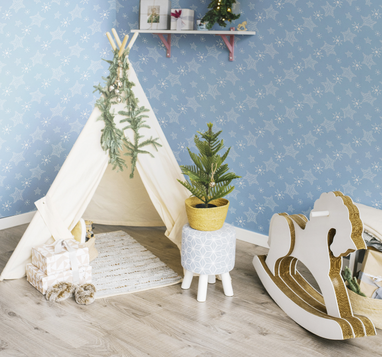 Tapete za zid Zvijezde plavi dječji uzorak - TenStickers