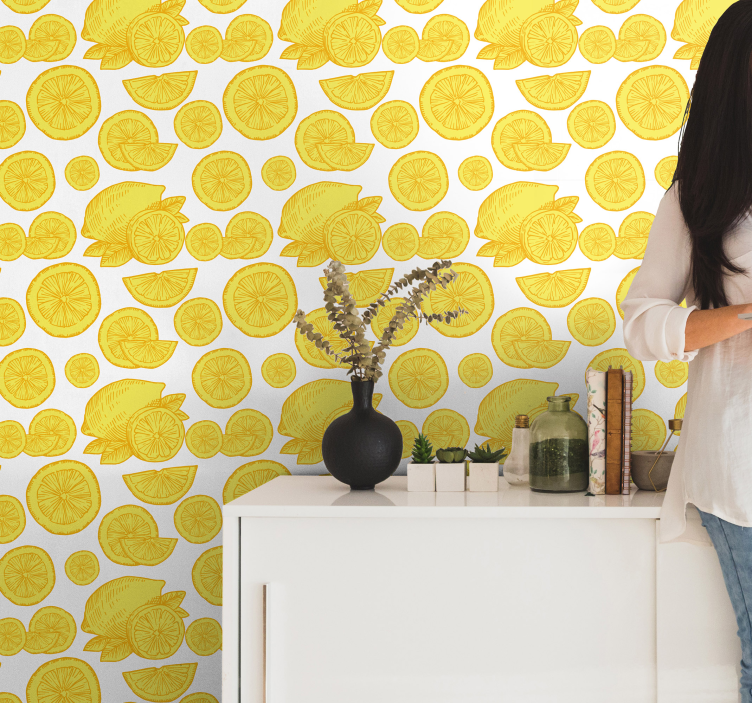 Pozadina limunske skice limuna - TenStickers