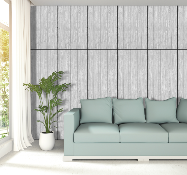 Velike sive oblake drvene teksture tapeta - TenStickers