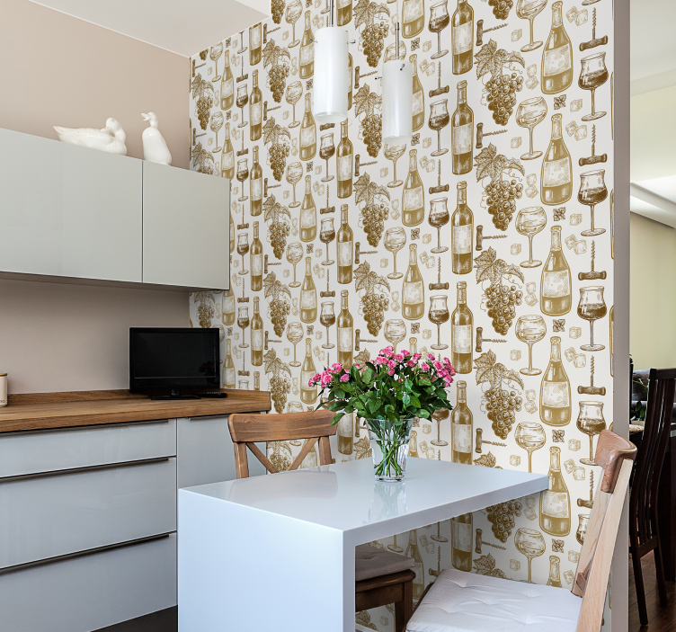 Vinske boce kuhinjske tapete - TenStickers