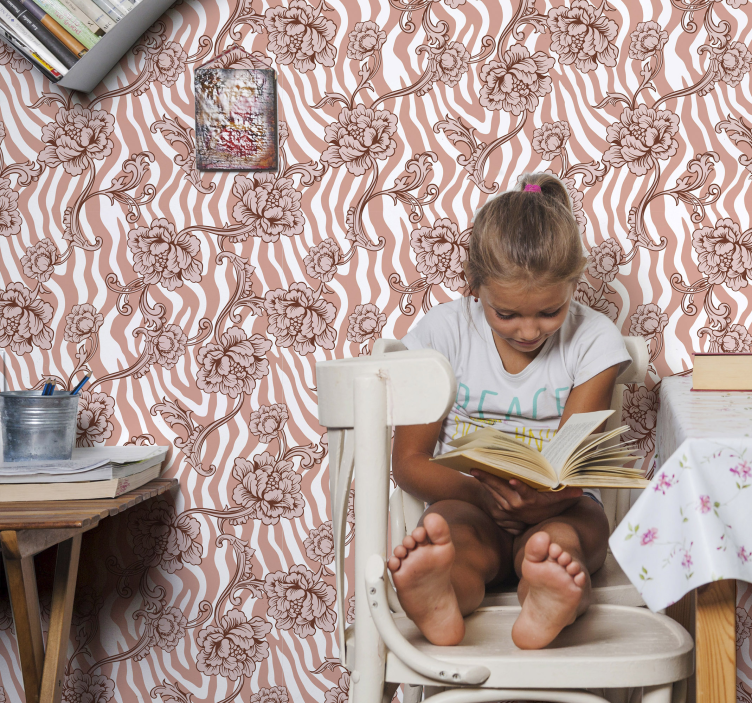 Tapete za zid Cvjetni cvjetni ornamentalni uzorak - TenStickers