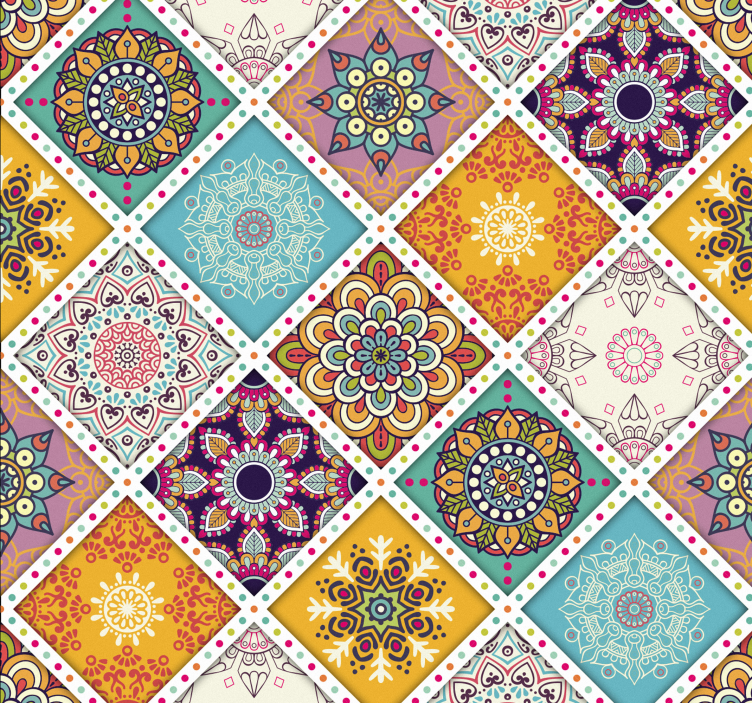 Tapete za zid Umjetnost mandala patchwork - TenStickers