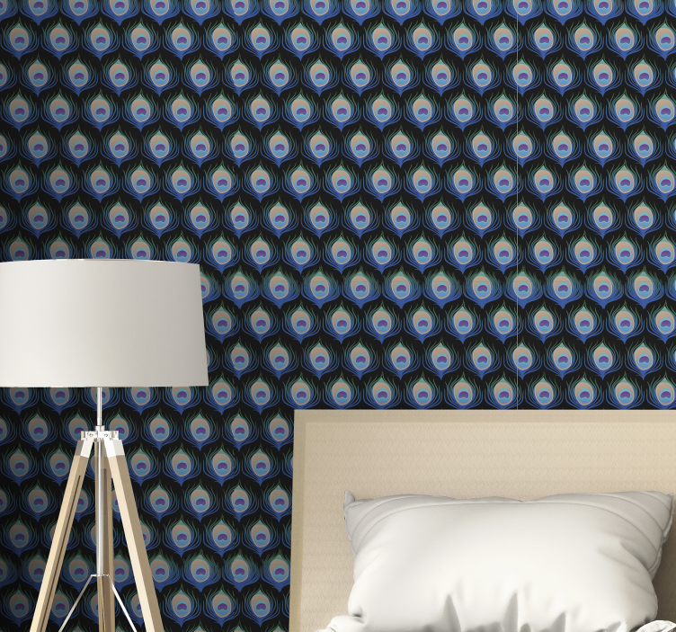 životinja s paunom na crnim životinjskim tapetama - TenStickers